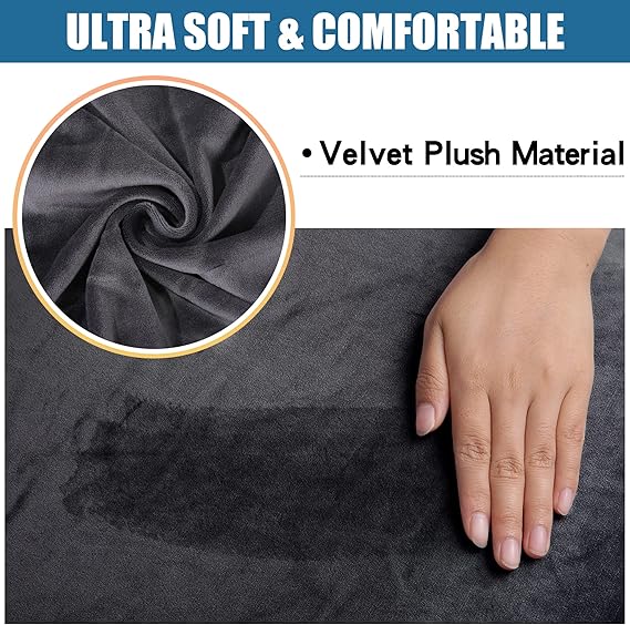Modern Velvet Dining Chair Seat Cover - Grey