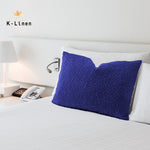 pair of terry pillow cover navy blue pillow cover.