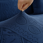 Bohemian L Shape Sofa Cover Navy Blue
