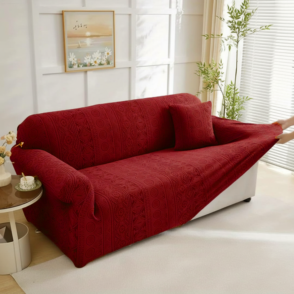 Bohemian Sofa Cover Maroon