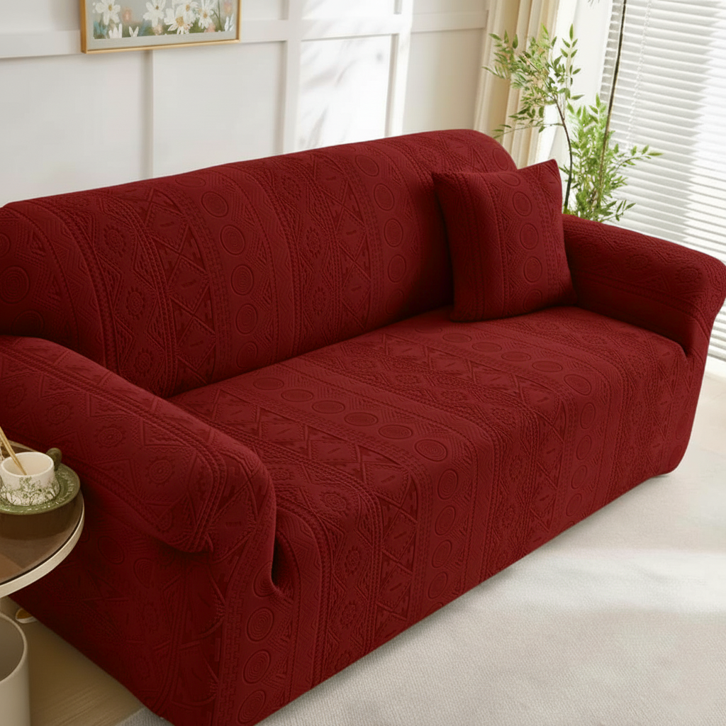 Bohemian Sofa Cover Maroon
