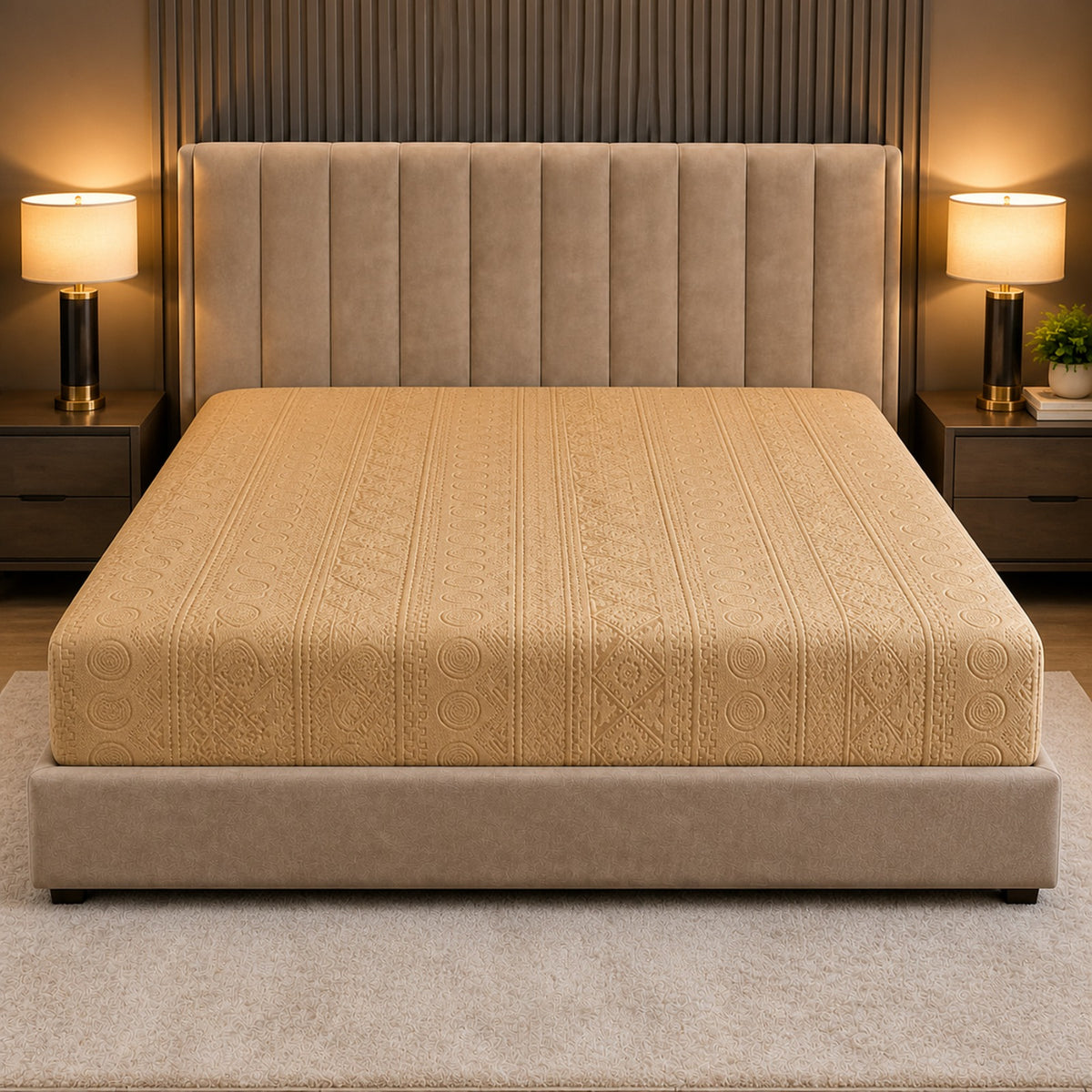 Bohemian Bed Fitted Sheet - Camel Brown
