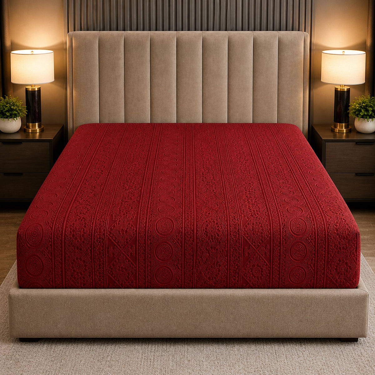 Bohemian Bed Fitted Sheet - Red