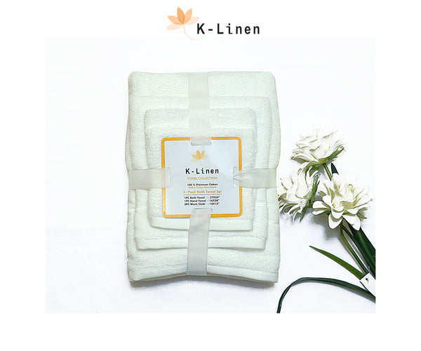 K-Linen Towel Set 4 Pcs - White