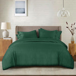 cotton satin stripe bed sheet set 6 pcs set emerald green 1 bed sheet set.