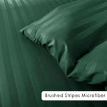 cotton satin stripe bed sheet set 6 pcs set emerald green 1 bed sheet set.