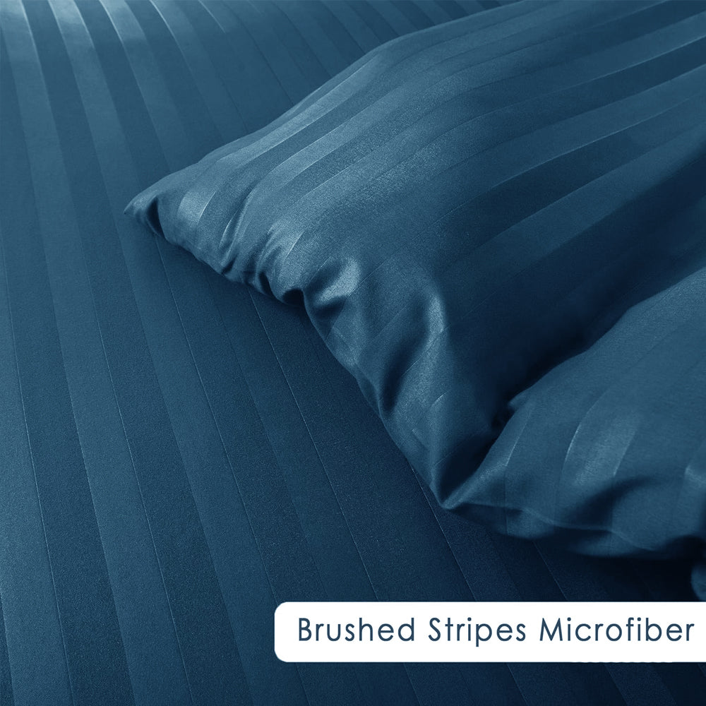 grey cotton satin stripe bed sheet set 6 pcs set navy blue bed sheet set.