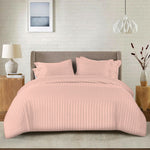 cotton satin stripe bed sheet set pink bed sheet set.