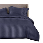 Cotton Sateen Stripe Bed Sheet Set Purple 