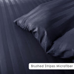 Cotton Sateen Stripe Bed Sheet Set Purple