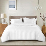 cotton satin stripe bed sheet set 6 pcs set white bed sheet set.