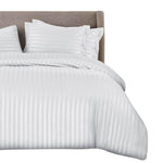 cotton satin stripe bed sheet set 6 pcs set white bed sheet set.