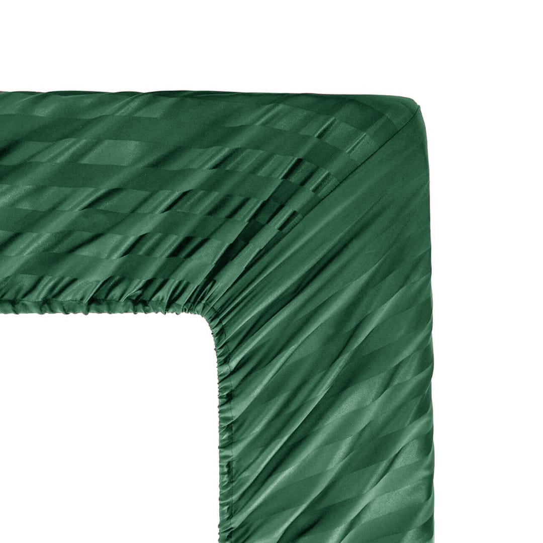 Cotton Sateen Stripe Fitted Sheet 3 Pcs Green 