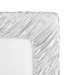 Cotton Sateen Stripe Fitted Sheet 3 Pcs White