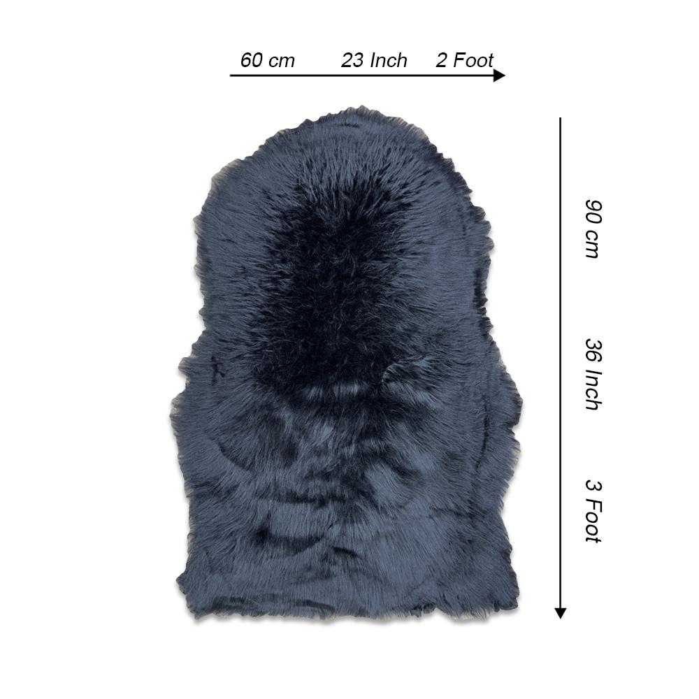 Diamond Shape Furry Rug - Black