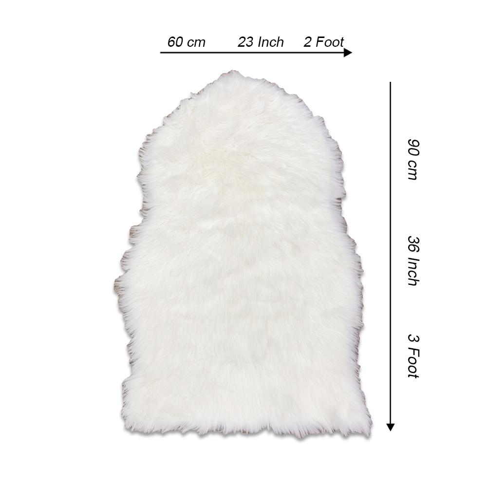 Diamond Shape Furry Rug-White