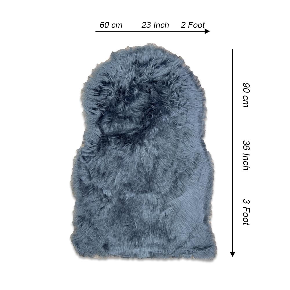 diamond shape furry rug grey