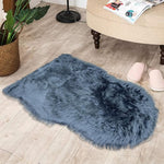 diamond shape furry rug grey