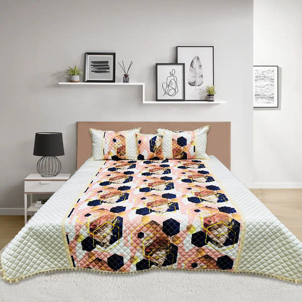 Digital Quilted Bed Spread - 4 Pcs - QuiltCraft