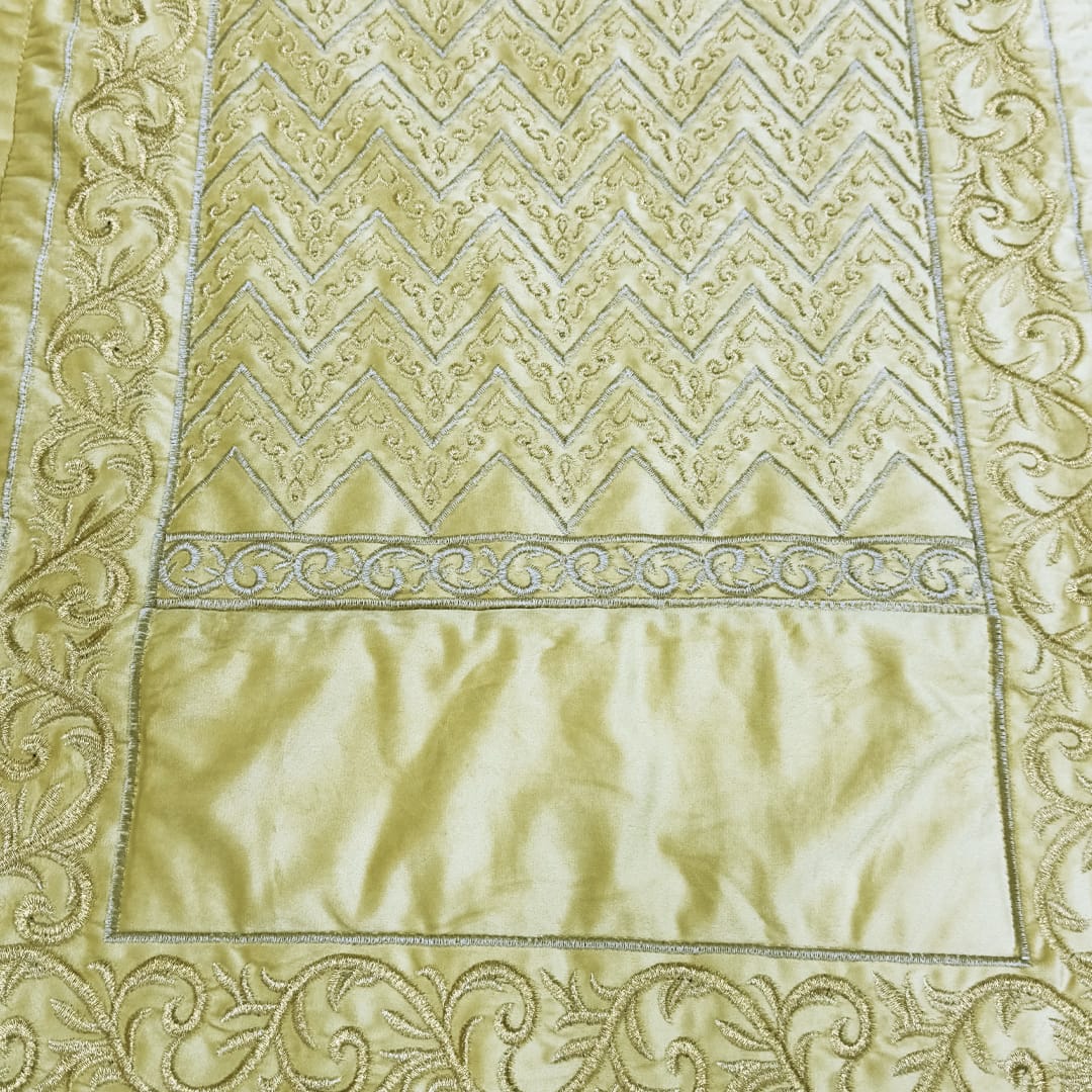 embroided velvet prayer mat beige