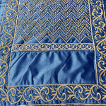 embroided velvet prayer mat blue