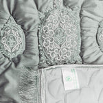 embroided velvet prayer mat grey quilted