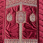 embroided velvet prayer mat maroon