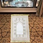 embroided velvet prayer mat off white