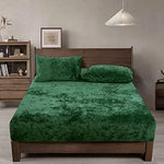velvet fitted sheet emerald green