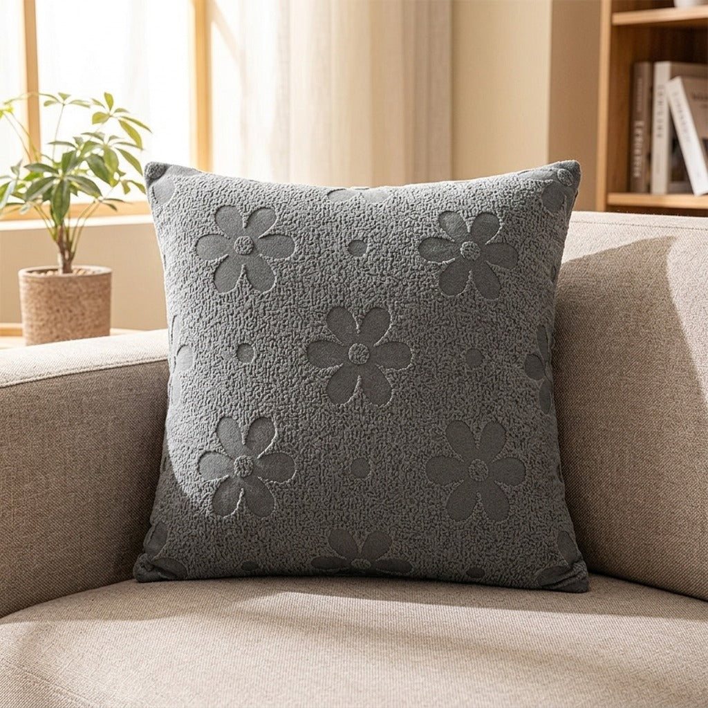 Flora Jacquard Cushion Cover - Grey