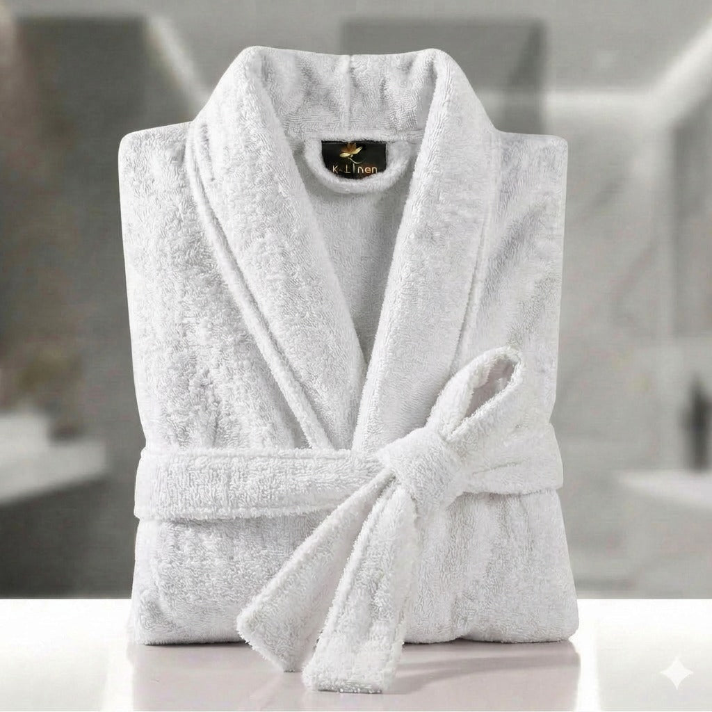Fluffy Bathrobe White