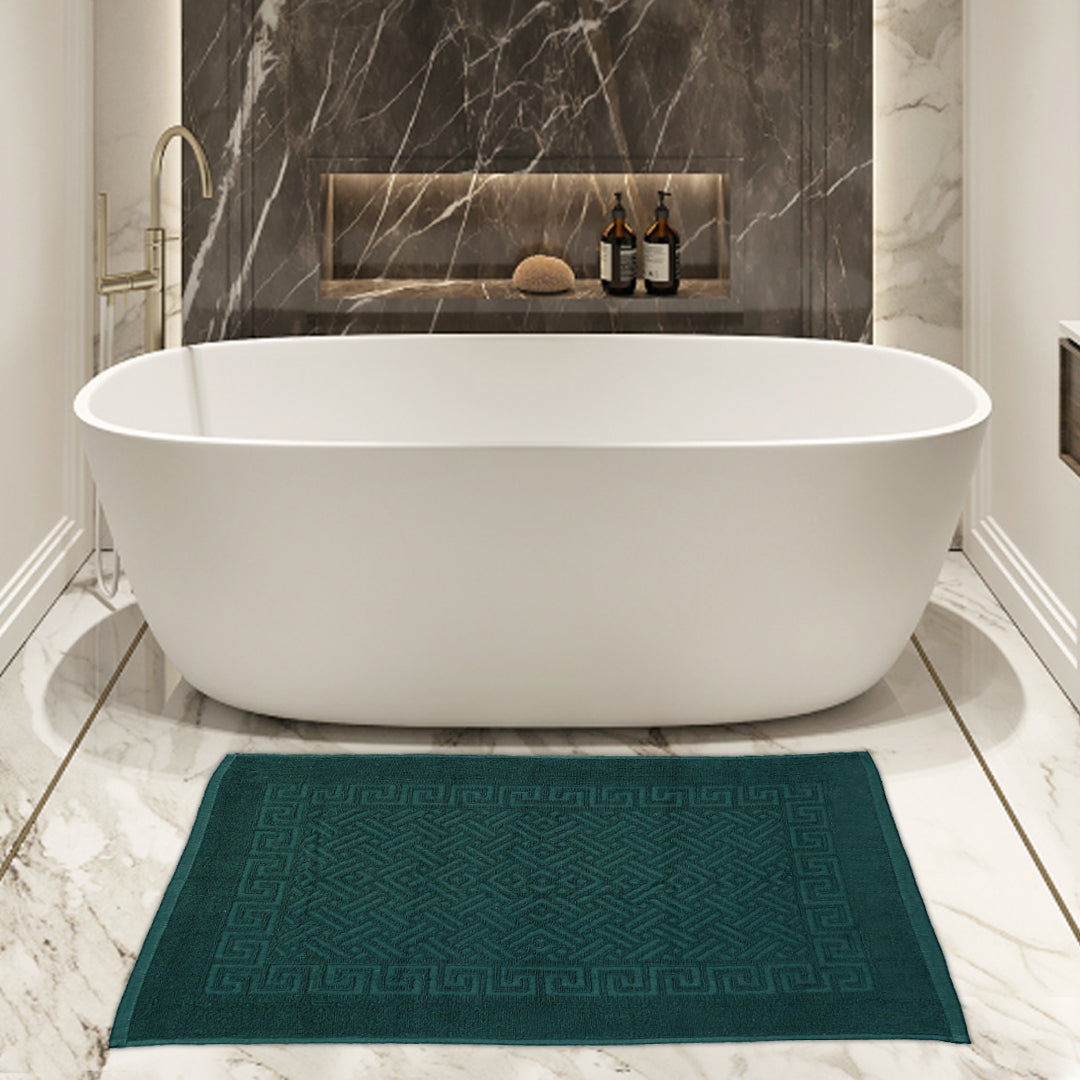 greek bath mat green