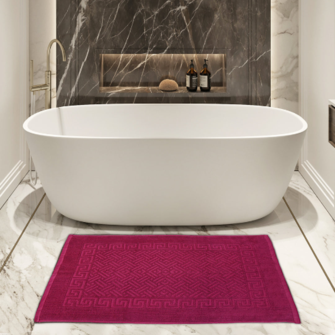 greek bath mat red