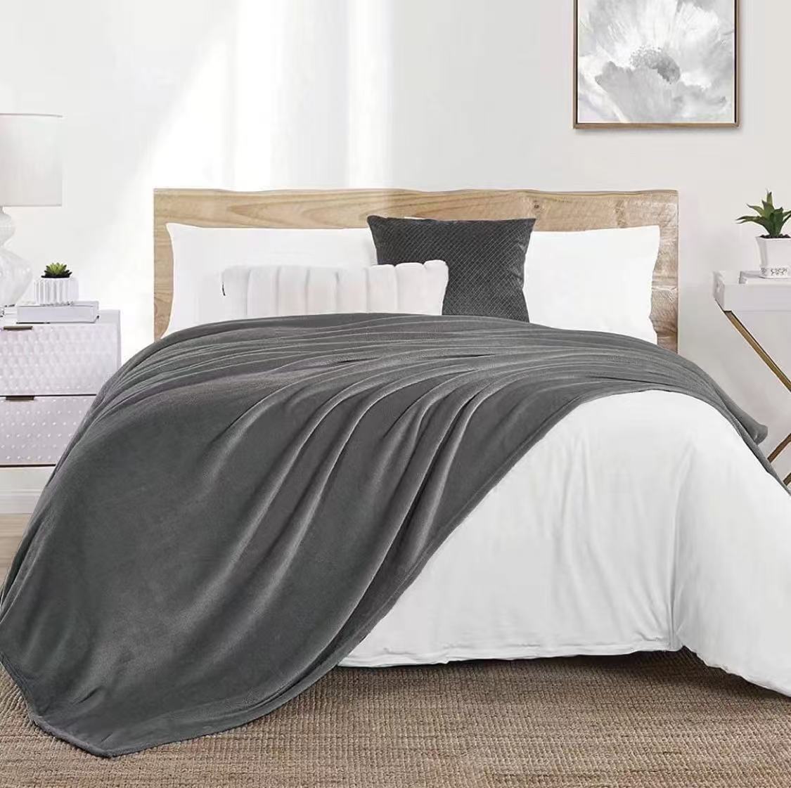 charcoal microfiber plush blanket blanket.