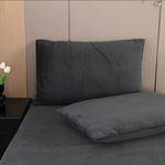 velvet fitted sheet grey
