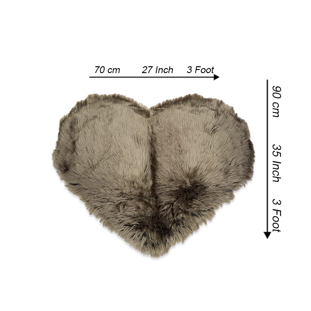 heart shaped rug brown