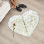 heart shaped rug off white