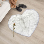 heart shaped rug white black
