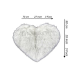 heart shaped rug white black