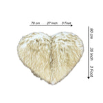 heart shaped rug yellow white