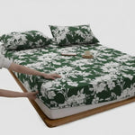 Hunter Green Printed Fitted Sheet