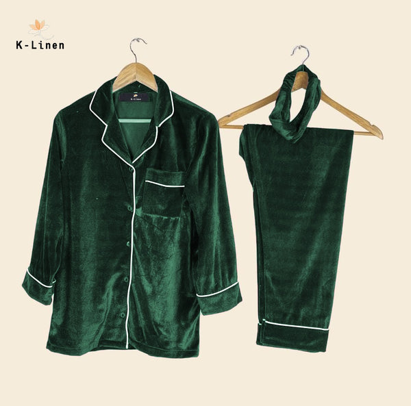 Women Velvet suite - Emerald Green