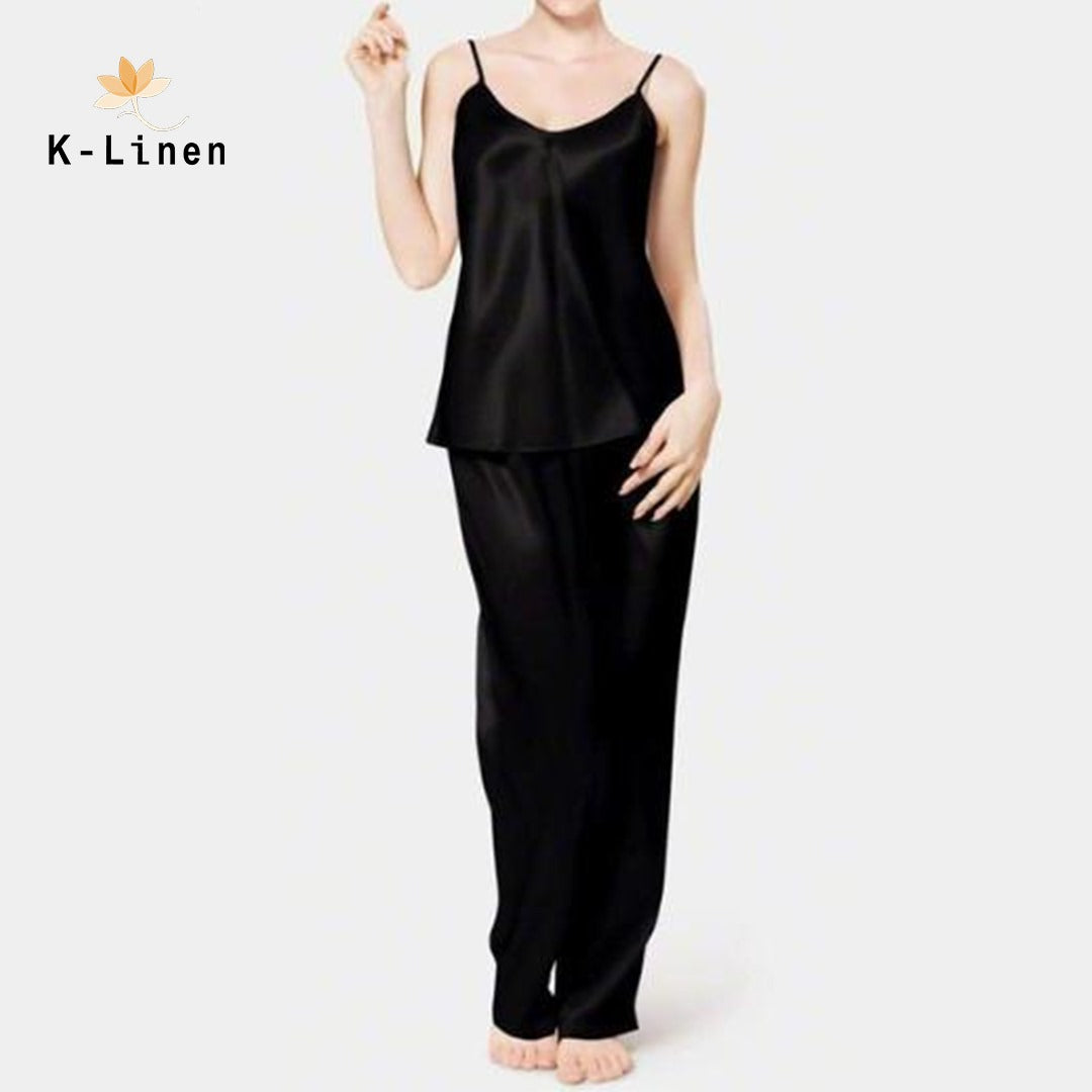 silk camisole pj set black camisole.