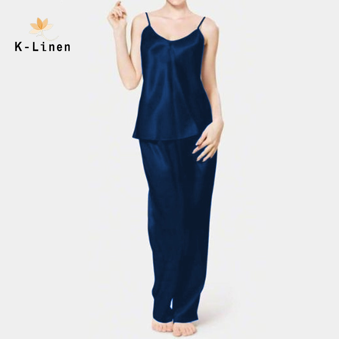 silk camisole pj set blue camisole.