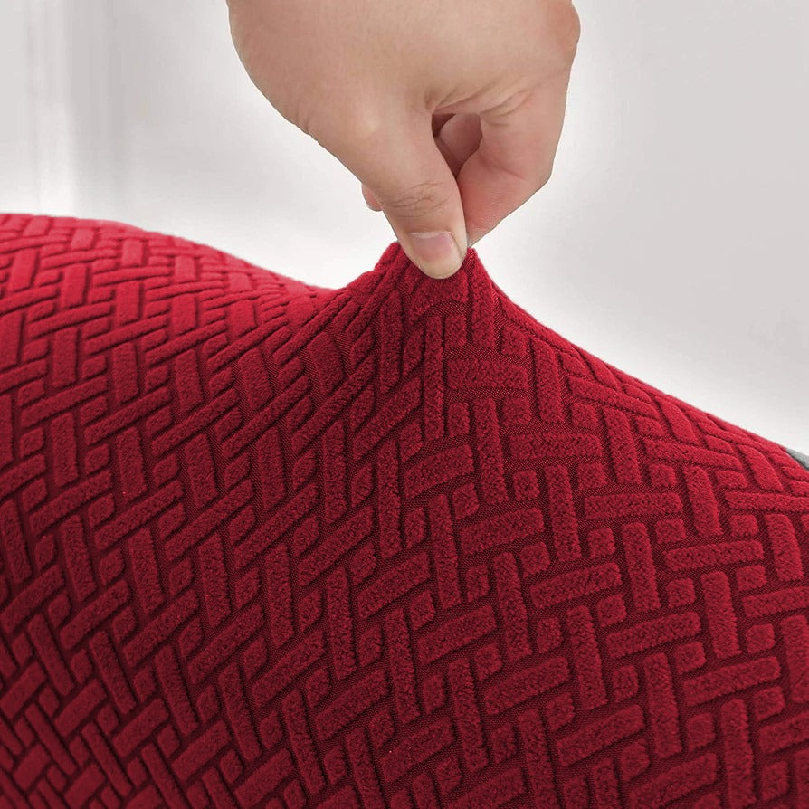 stripe jacquard l shape sofa cover maroon sofa cover.