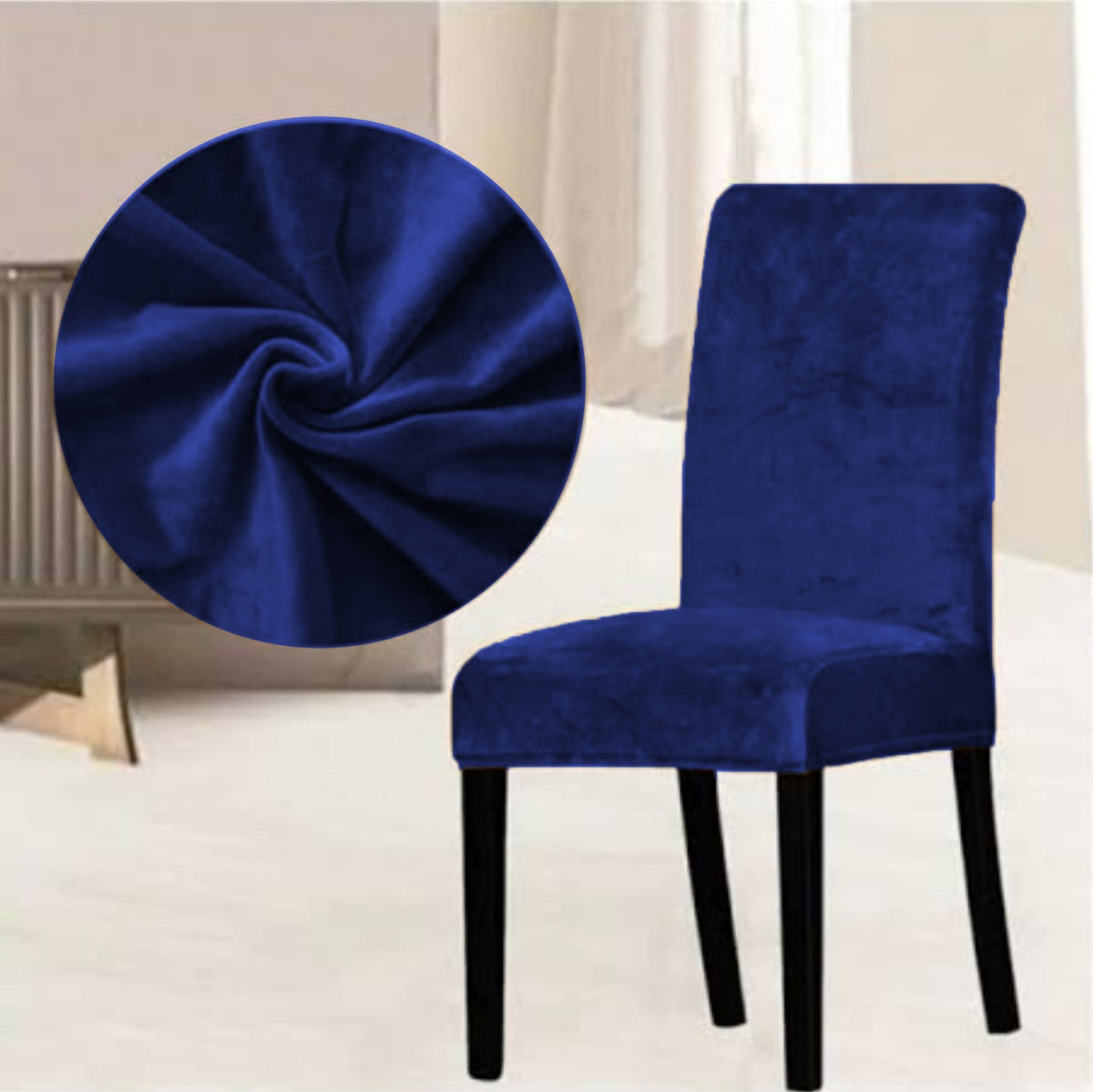 velvet dining chair covers blue