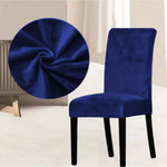 velvet dining chair covers blue