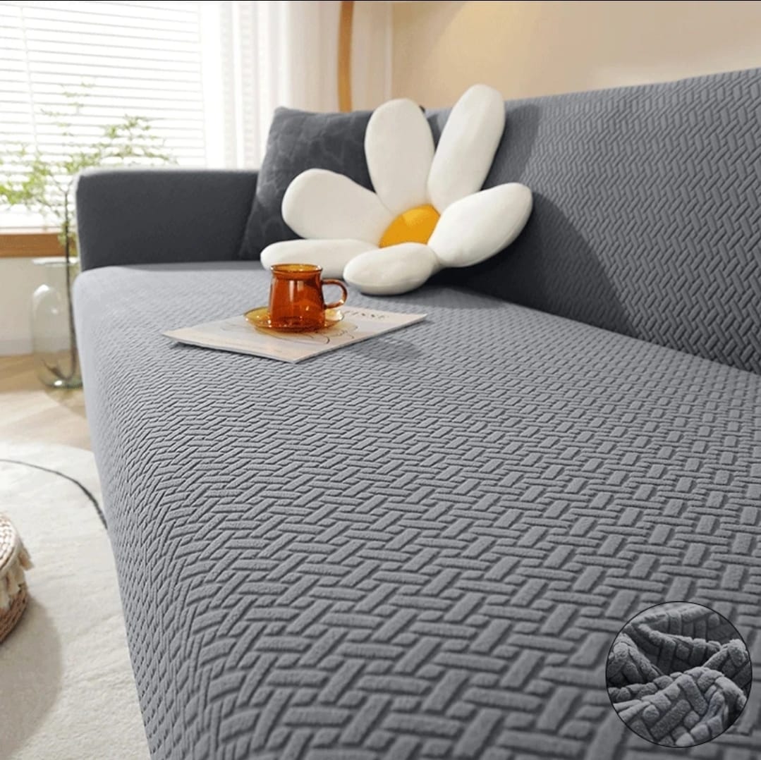 stripe jacquard l shape sofa cover grey sofa cover.