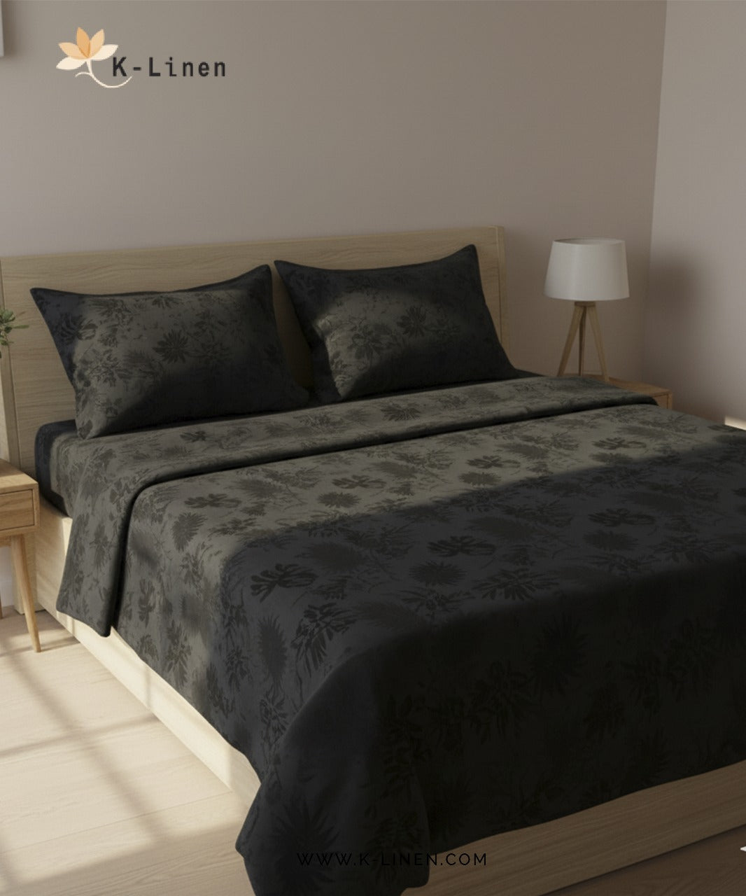 Jacquard Bedsheet Black