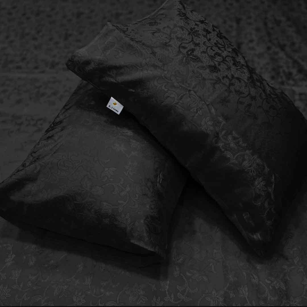 jacquard bedsheet black bed sheet set.